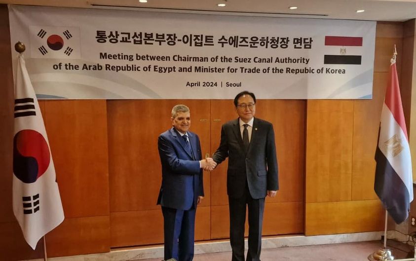 أسامة ربيع يبحث مع وزير التجارة والصناعة الكوري التعاون التجاري والصناعي وسبل جذب الاستثمارات