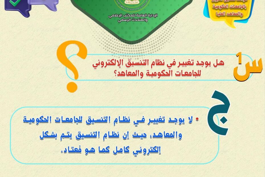 تنسيق القبول بالجامعات الحكومية