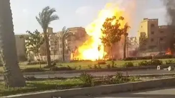 انفجار خط الغاز طريق الواحات